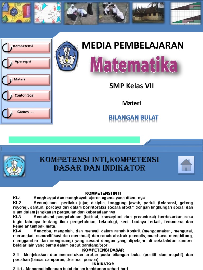 Media Pembelajaran Matematika Smp Kelas 7 Bilangan Bulat | Bagikan Kelas