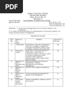 Management Information System, Syllabus