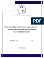 Prequalification of Bidders For Supply/Provision of Goods, Services and Works For 2019 Financial Year Ending December 2019