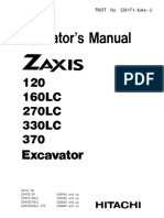 Hitachi Zaxis 270LC Excavator Operator's Manual SN 020035 and Up PDF