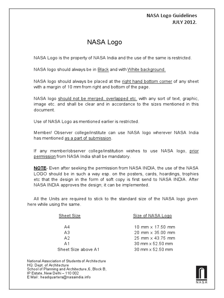 NASA Logo Guidelines1 PDF | PDF | Art