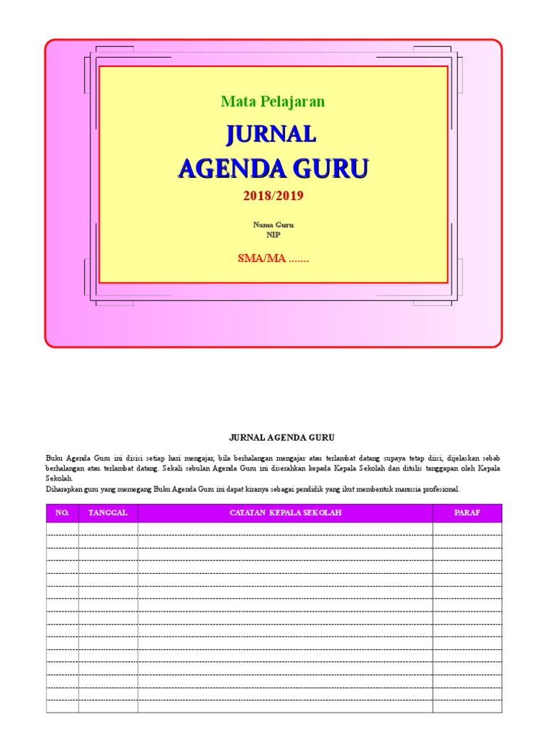 Contoh Format Jurnal Mengajar Guru | PDF