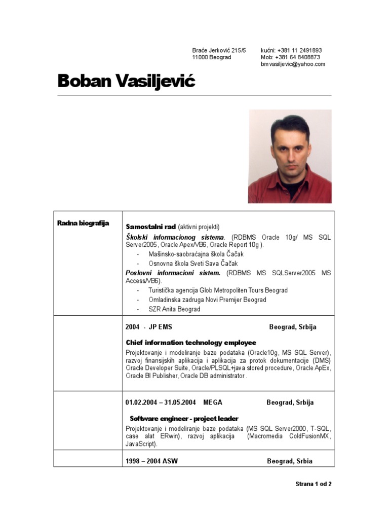 BMV CV | PDF | Base de datos Oracle | Servidor SQL de Microsoft