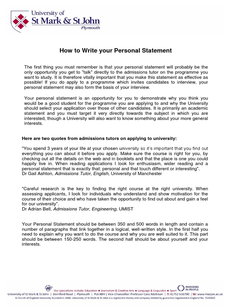 personal statement help tutor