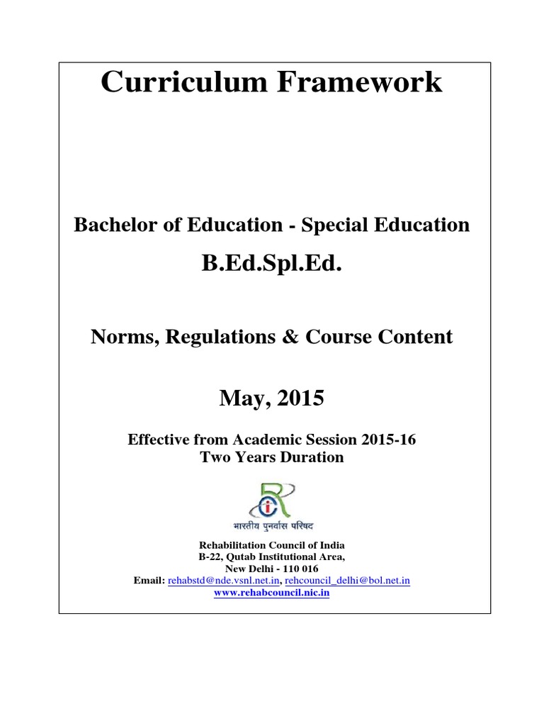 Empowering Special Educators RCI's Redesigned TwoYear B.Ed. Special
