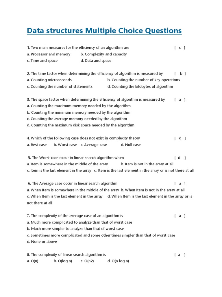 Bubble Sort MCQ Quiz - ProProfs Quiz