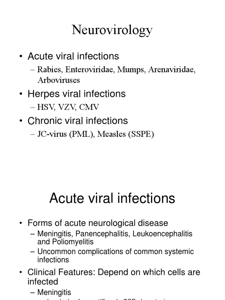 Overview of Neurovirology and Viral Infections | PDF | Rabies | Infection