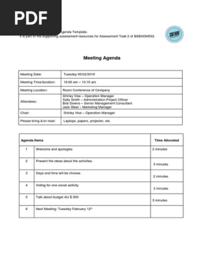 Meeting Agenda Template