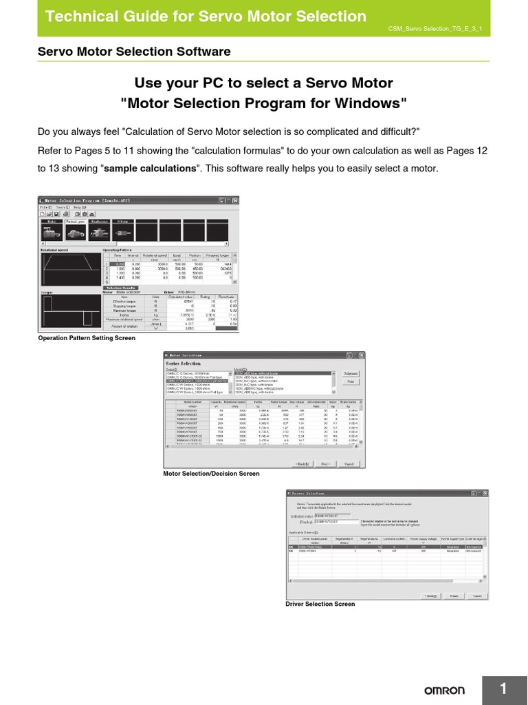 Selection of Servo Motors A Technical Guide to Choosing the Optimal