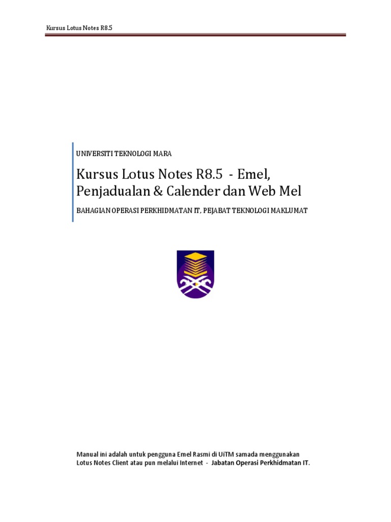 Panduan Kursus Lotus Notes R8.5 | PDF