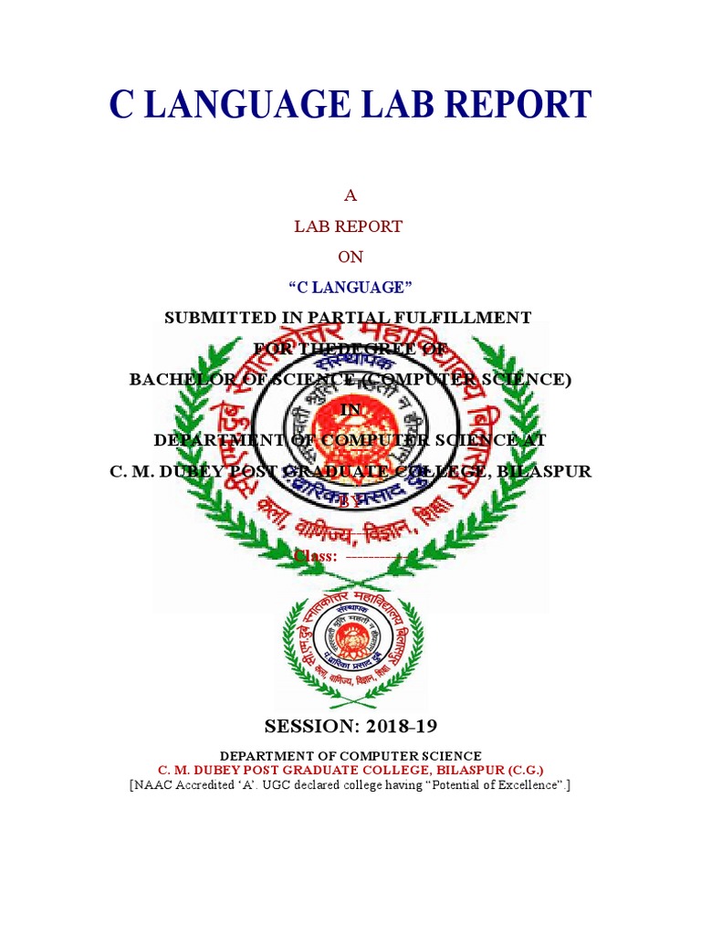C Language Lab Report 2018-19 | PDF