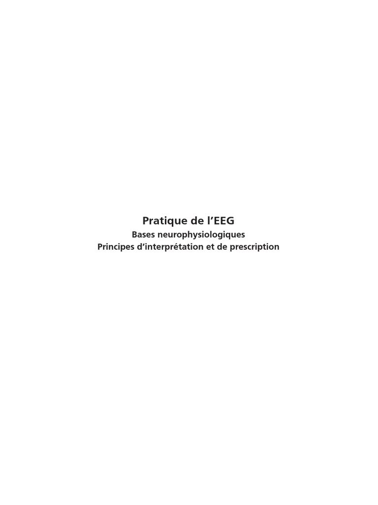 Pratique De L Eeg Pdf Electroencephalographie Potentiel Evoque