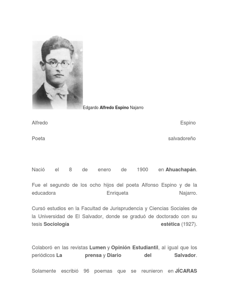 Alfredo Espino Biografia PDF