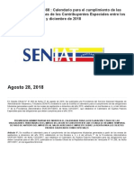 Gaceta Oficial #41.468 Calendario SPE SEPT-DIC 2018