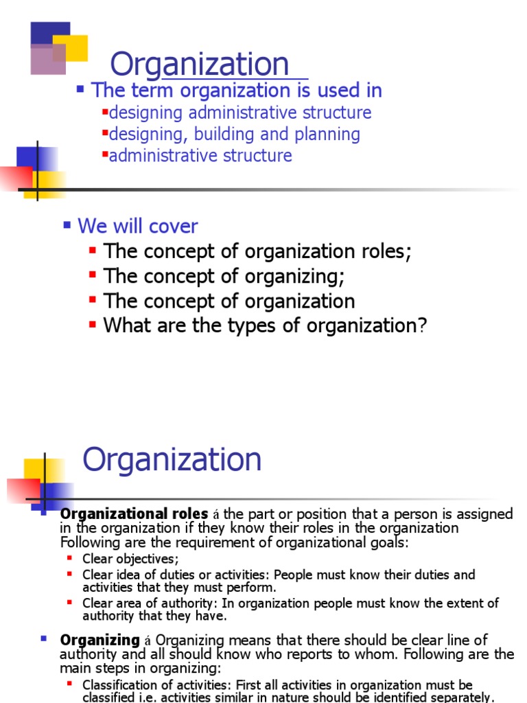 Organization: The Term Organization Is Used in | PDF | Cognition