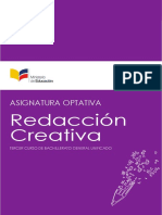 Asignatura Optativa Redaccion Creativa 3BGU