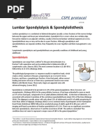 0 Lumbar Spondylolysis & Spondylolisthesis