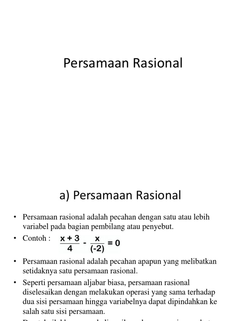Persamaan Rasional | PDF
