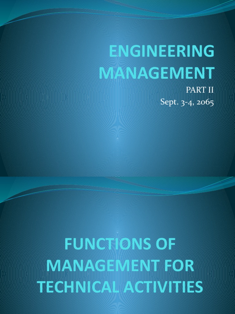 Functions of Management in Engineering | PDF | Goal | Division Of Labour