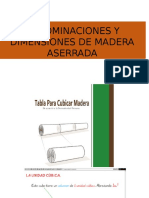 Denominaciones y Dimensiones de Madera Aserrada