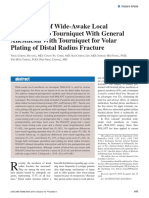 Comparison of Wide-Awake Local Anesthesia No Tourniquet With General Anesthesia With Tourniquet For Volar Plating of Distal Radius Fracture