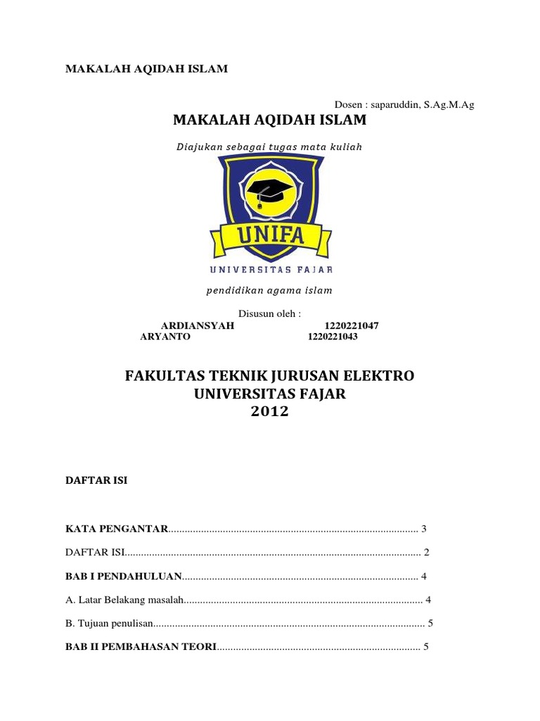 Makalah Aqidah Islam