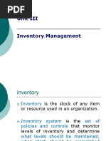 Unit 3 - Inventory Management