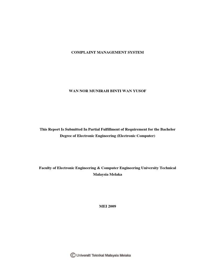 Complaint Management Systems Pdf Pdf Thesis Databases