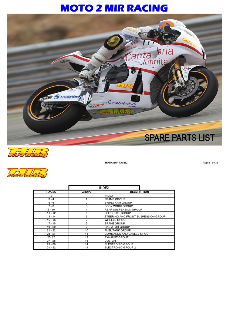 Moto 2 Mir Racing (English) | PDF | Brake | Screw