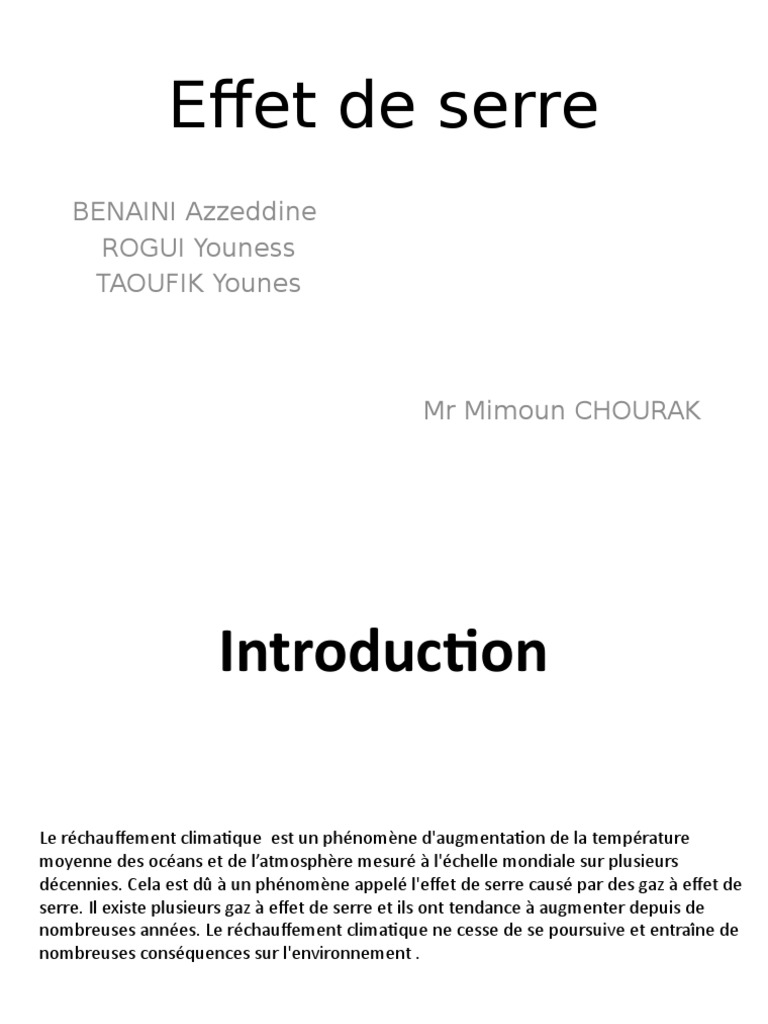 Comprendre l'effet de serre et ses impacts | PDF | Effet de serre | Gaz ...