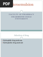 Microemulsion: Faculty of Pharmacy Dharmsinh Desai University