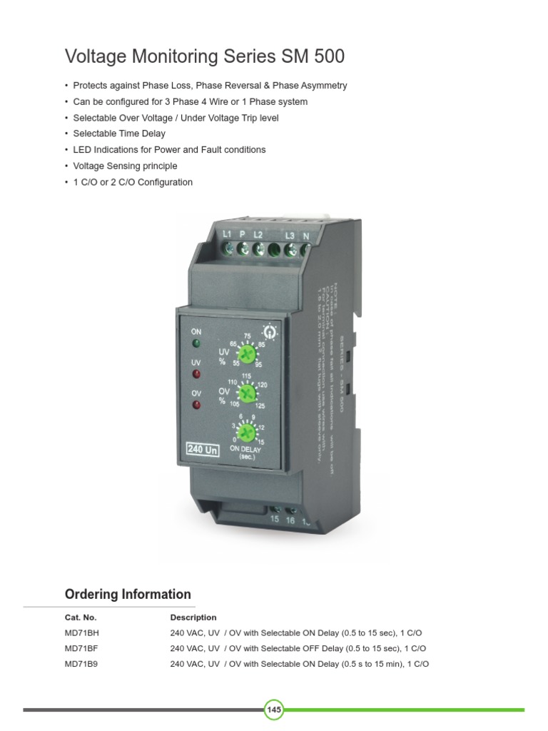 Voltage Monitoring Series SM 500 PDF Compatibility
