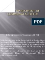 India Top Recipient of Commonwealth FDI Ppt