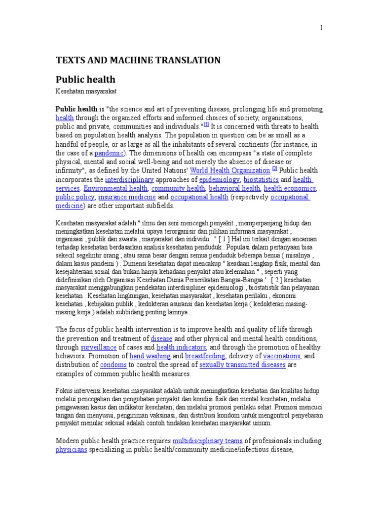 Reading Text Public Health 1 | PDF