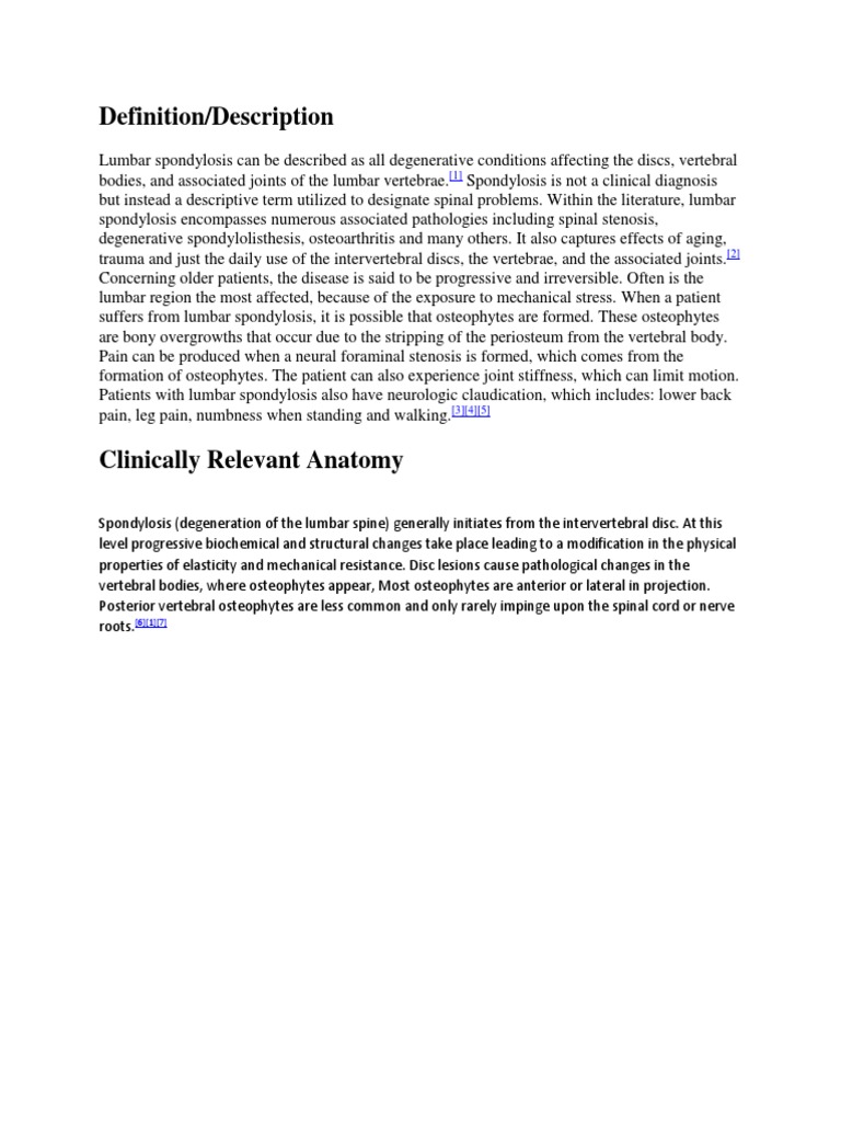 Definition | PDF | Vertebral Column | Low Back Pain