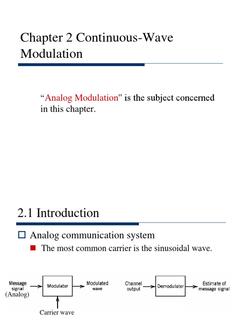 Continuous-Wave Analog Modulation Techniques | PDF | Frequency ...