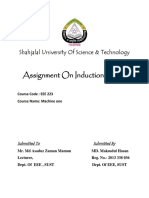 Assignment On Induction Motor: Shahjalal University of Science & Technology