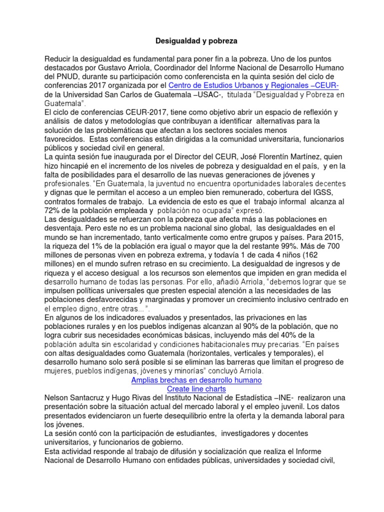 Desigualdad y pobreza en Guatemala | PDF | Pobreza | Pobreza e indigencia