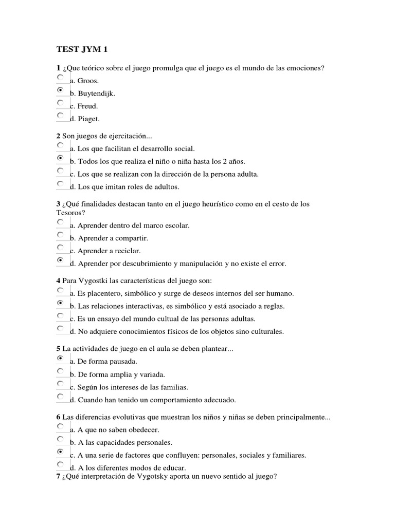 Test Jym 1 | PDF | | Aprendizaje