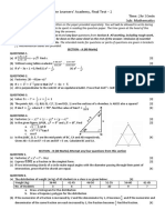 Maths ICSE 9TH - Final Test 2