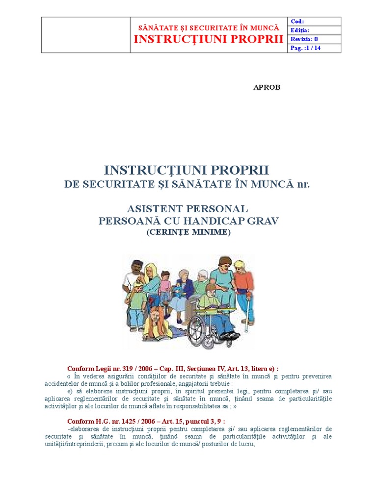 Ip SSM - Asistent Personal Persoana Cu Handicap Grav | PDF