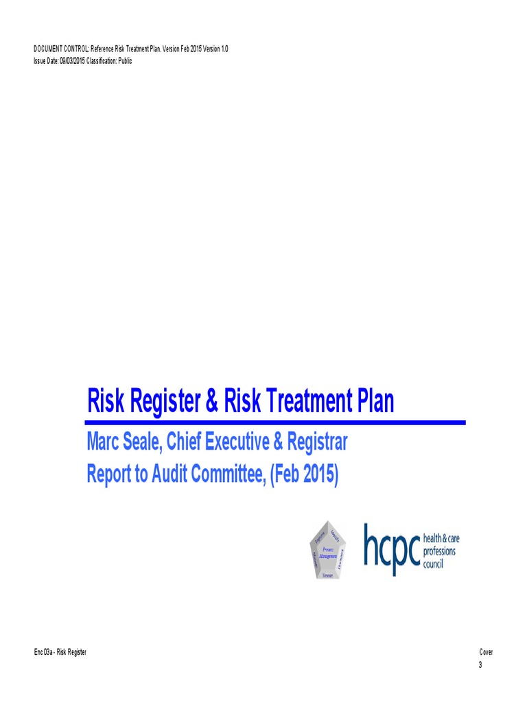 HCPC Risk Treatment Plan Overview | PDF | Emergency Management | Risk