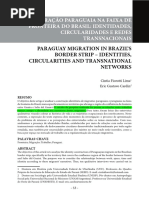 Migração Paraguaia Na Faixa de Fronteira Do Brasil