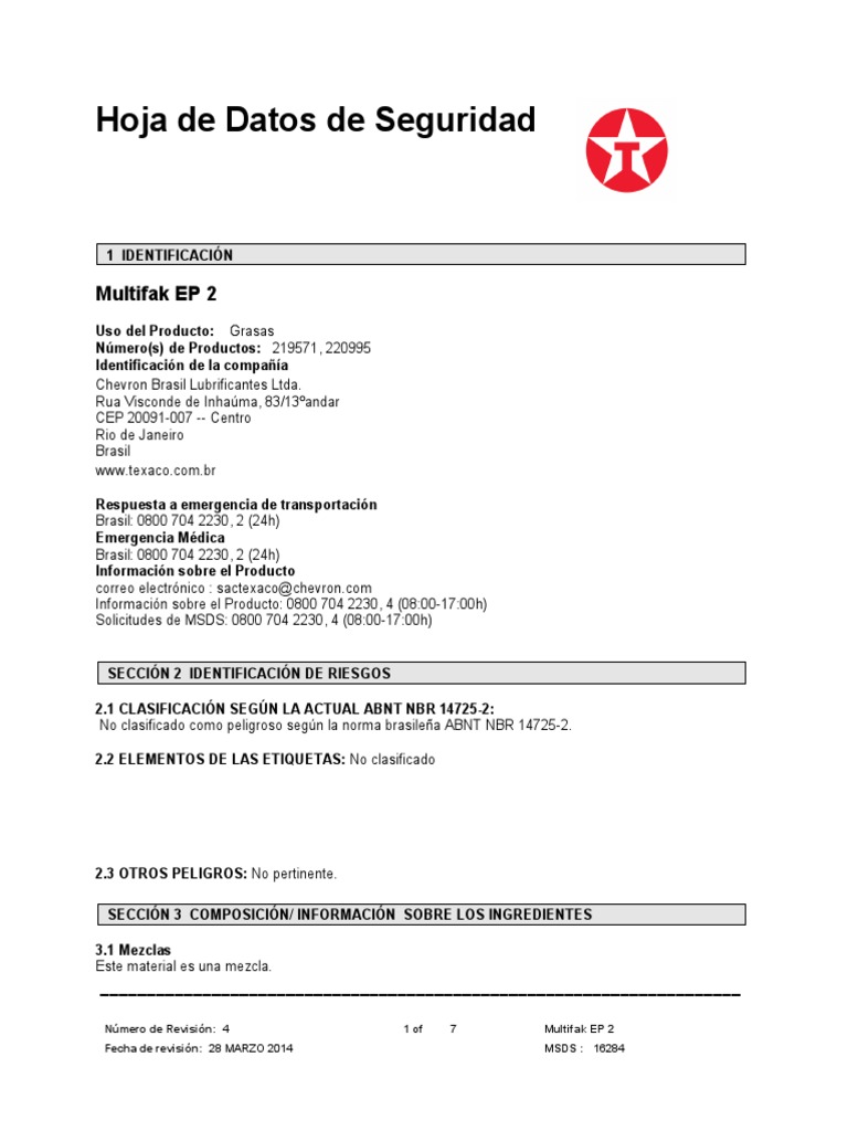 Multifak EP2 | PDF | Toxicidad | Residuos