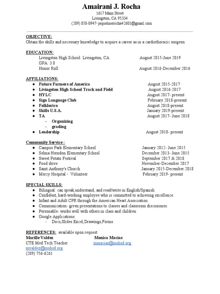12th Grade Resume 2 | PDF | Semiotics | Cognitive Science