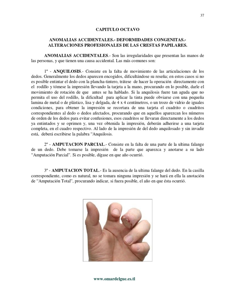 Anomalías Dactilares y Deformidades | PDF | Naturaleza