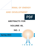 Abstracts For The Journal of Energy and Development Volume 40, Number 2, Spring 2015