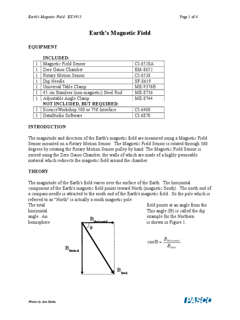 (EX9913) Earth's Field PDF Field Compass