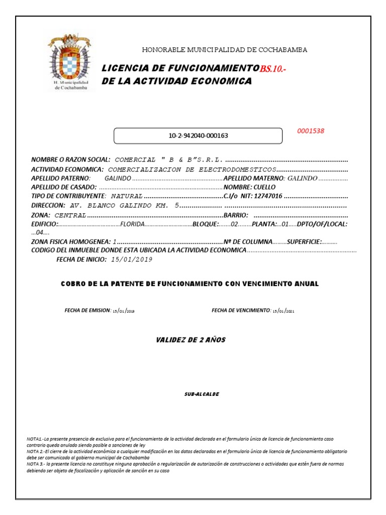 Licencia de Funcionamiento | PDF | Gobierno | Justicia