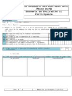 Encuesta de Evaluación Al Participante. REV 0 17-10-2016